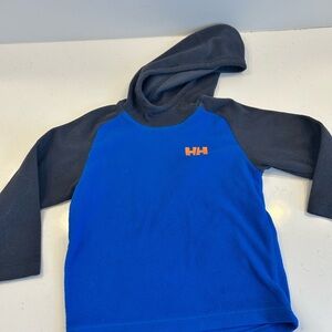 Helly Hansen Juniors' Daybreaker fleece hoodie in ultra blue and navy/charcoal